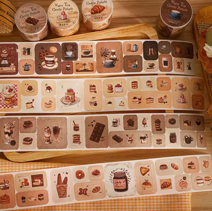 Rollo de stickers Postres, café & chocolate