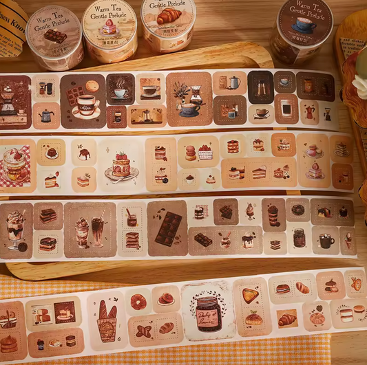 Rollo de stickers Postres, café & chocolate