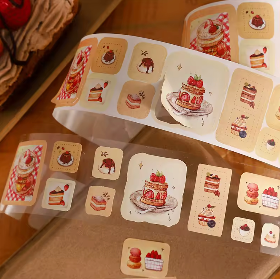 Rollo de stickers Postres, café & chocolate