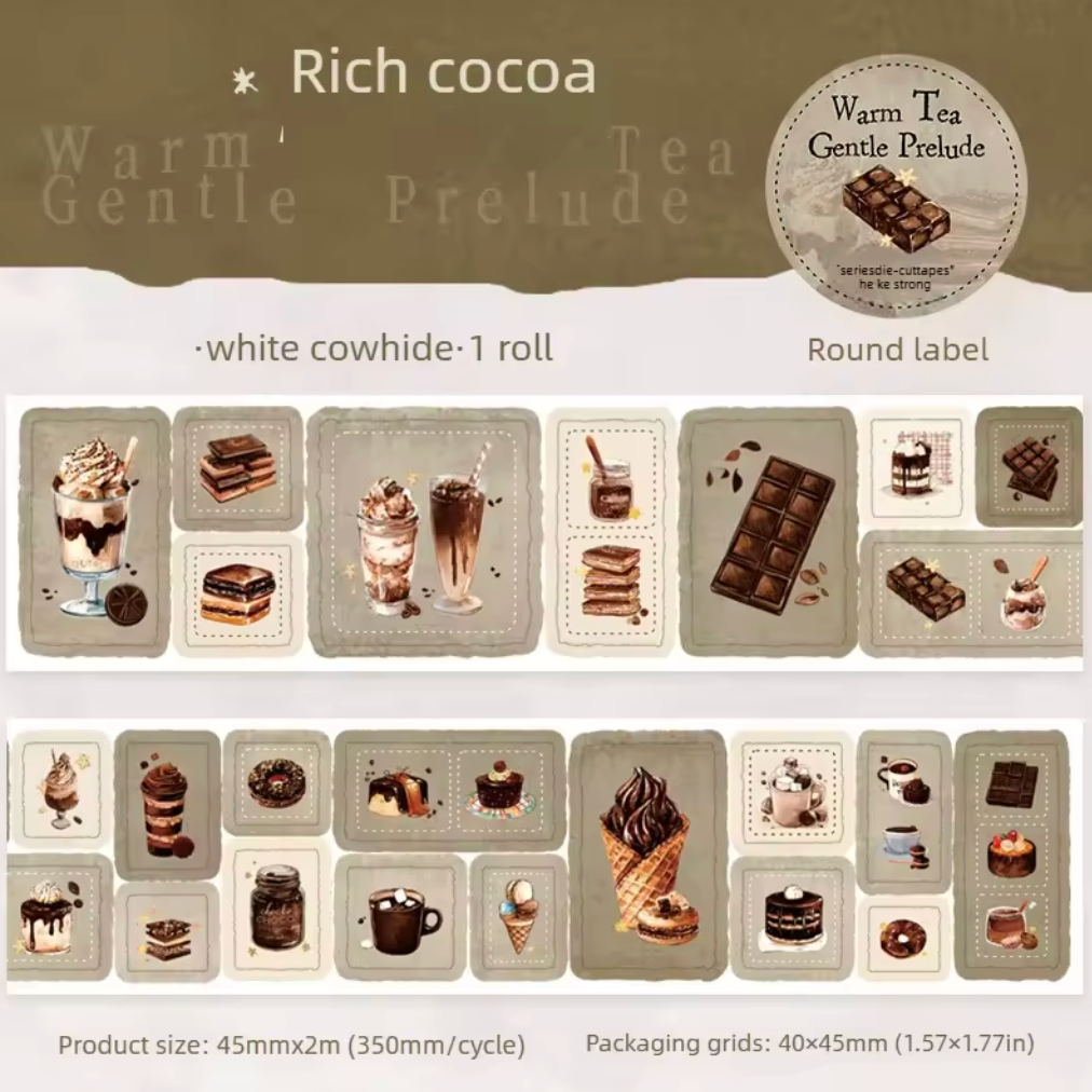 Rollo de stickers Postres, café & chocolate