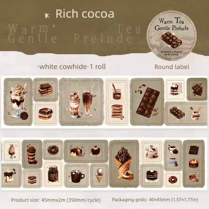 Rollo de stickers Postres, café & chocolate