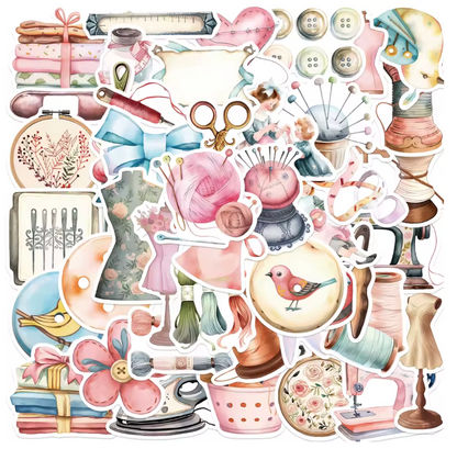 50 Stickers Vinil Costura