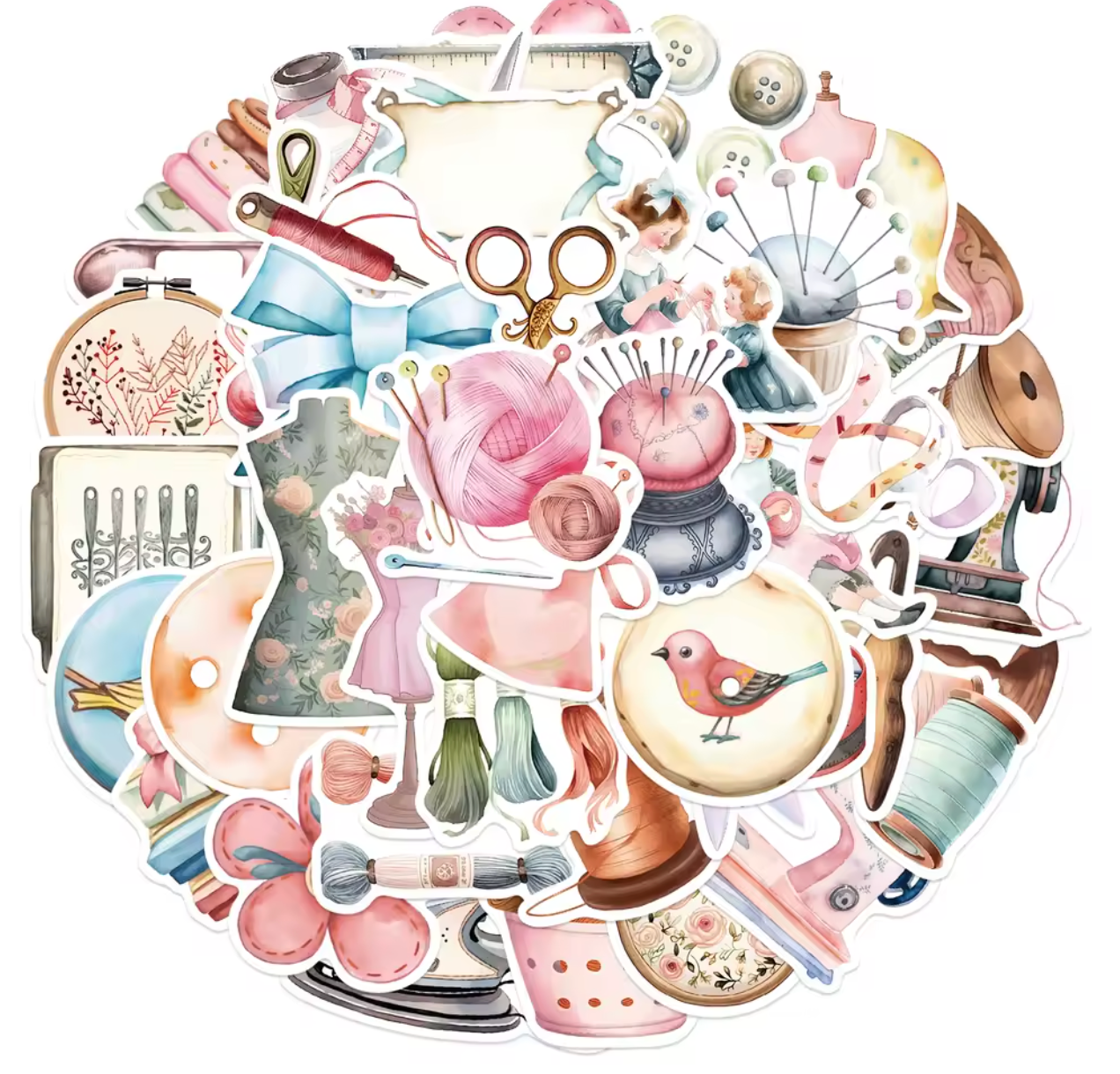 50 Stickers Vinil Costura