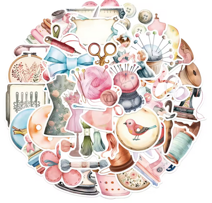 50 Stickers Vinil Costura