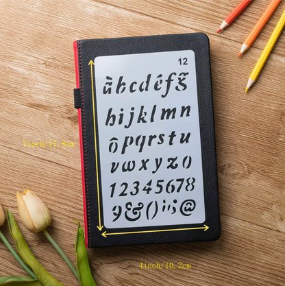 12 Stencils Alfabeto & letras