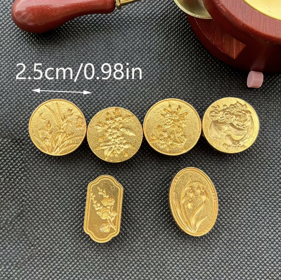 6 Sellos Metalicos + 1 Mango de madera