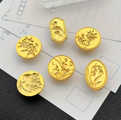 6 Sellos Metalicos + 1 Mango de madera