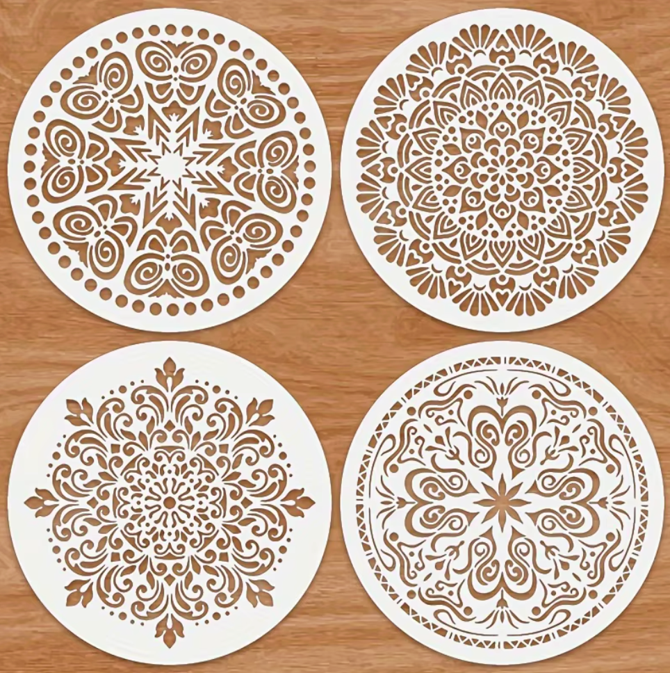 4 Stencils Grandes Mandala