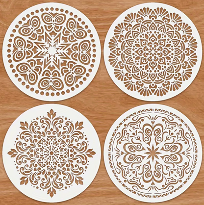 4 Stencils Grandes Mandala