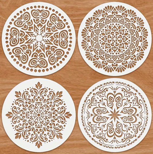 4 Stencils Grandes Mandala