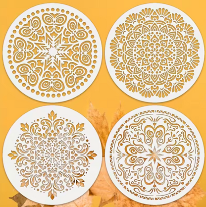 4 Stencils Grandes Mandala
