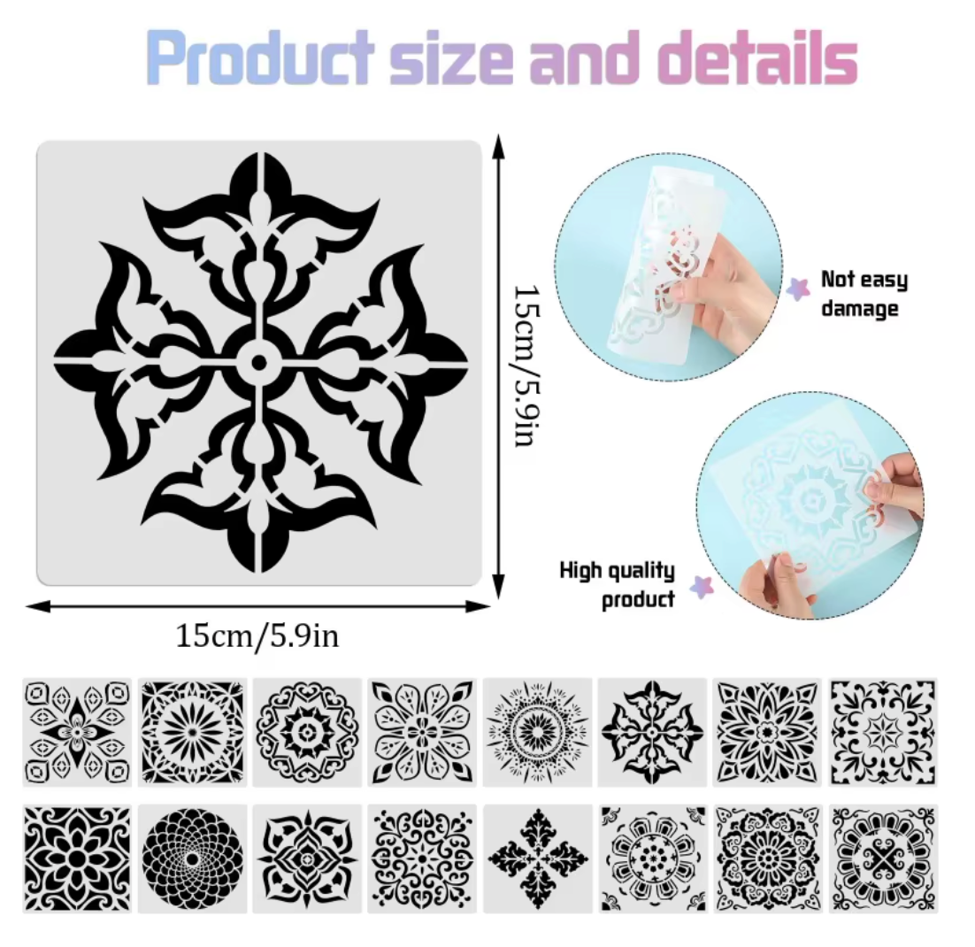 12 Stencils mandala