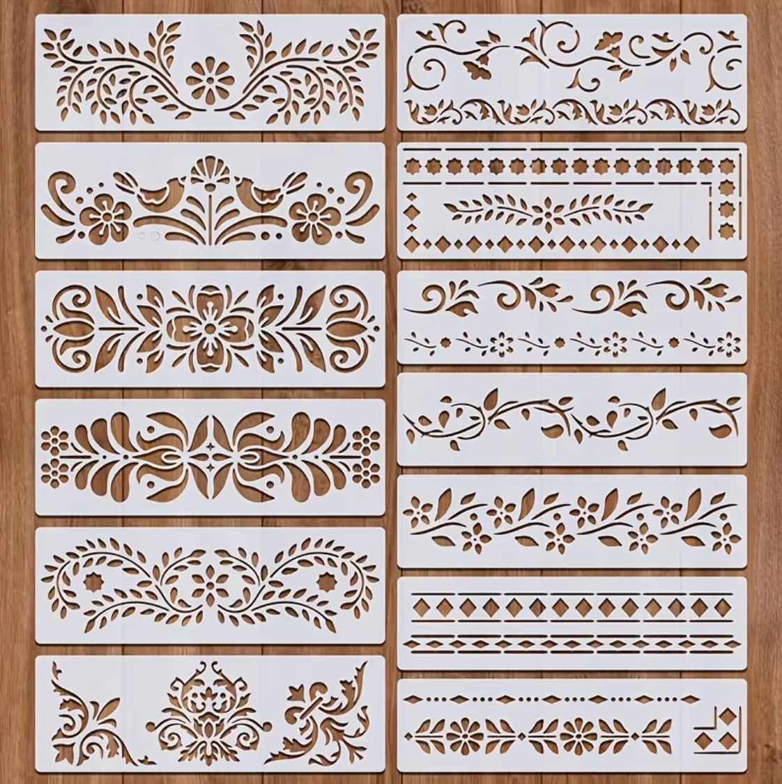 13 Stencils Largos Franjas