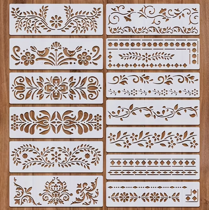 13 Stencils Largos Franjas