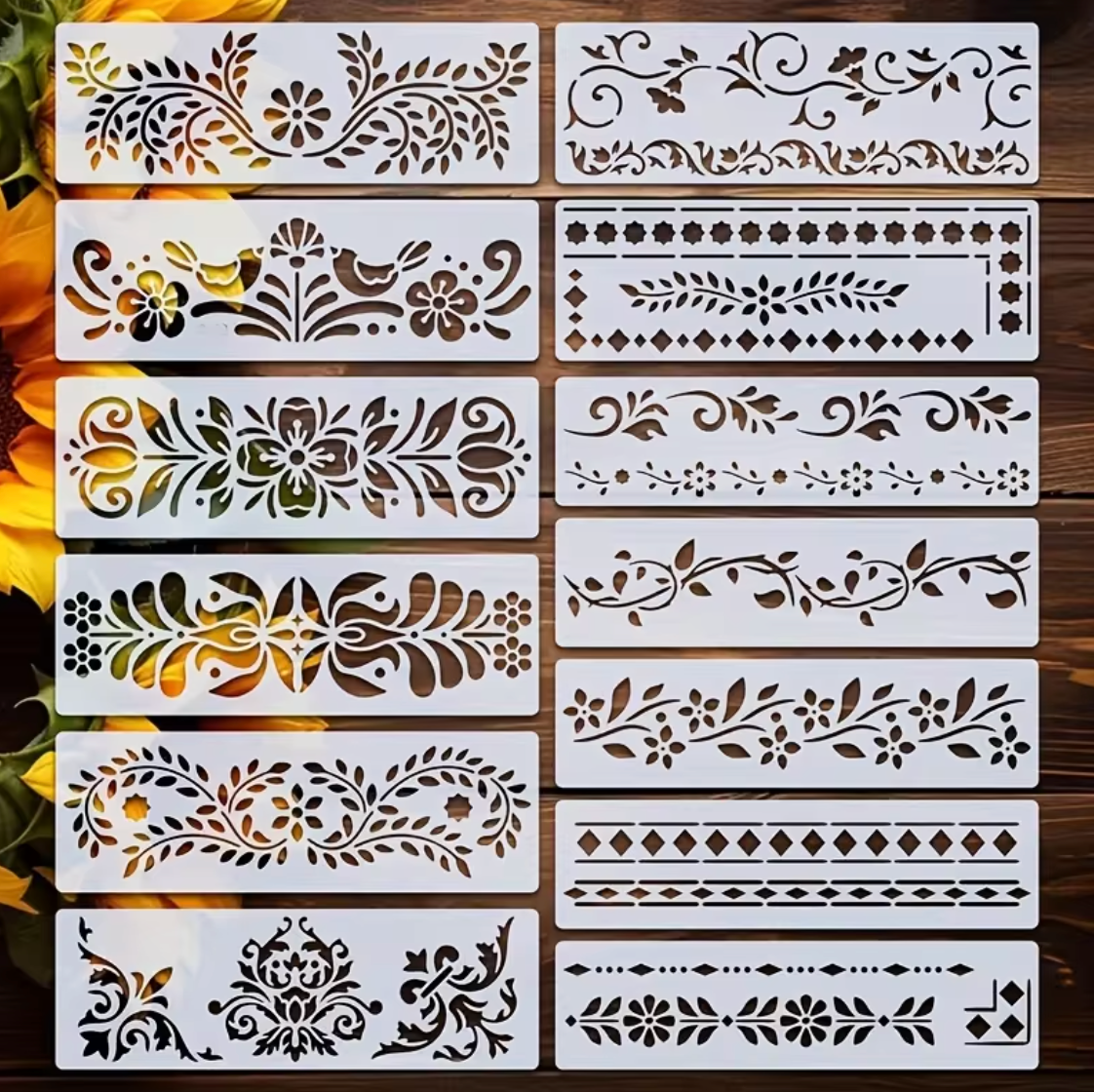 13 Stencils Largos Franjas