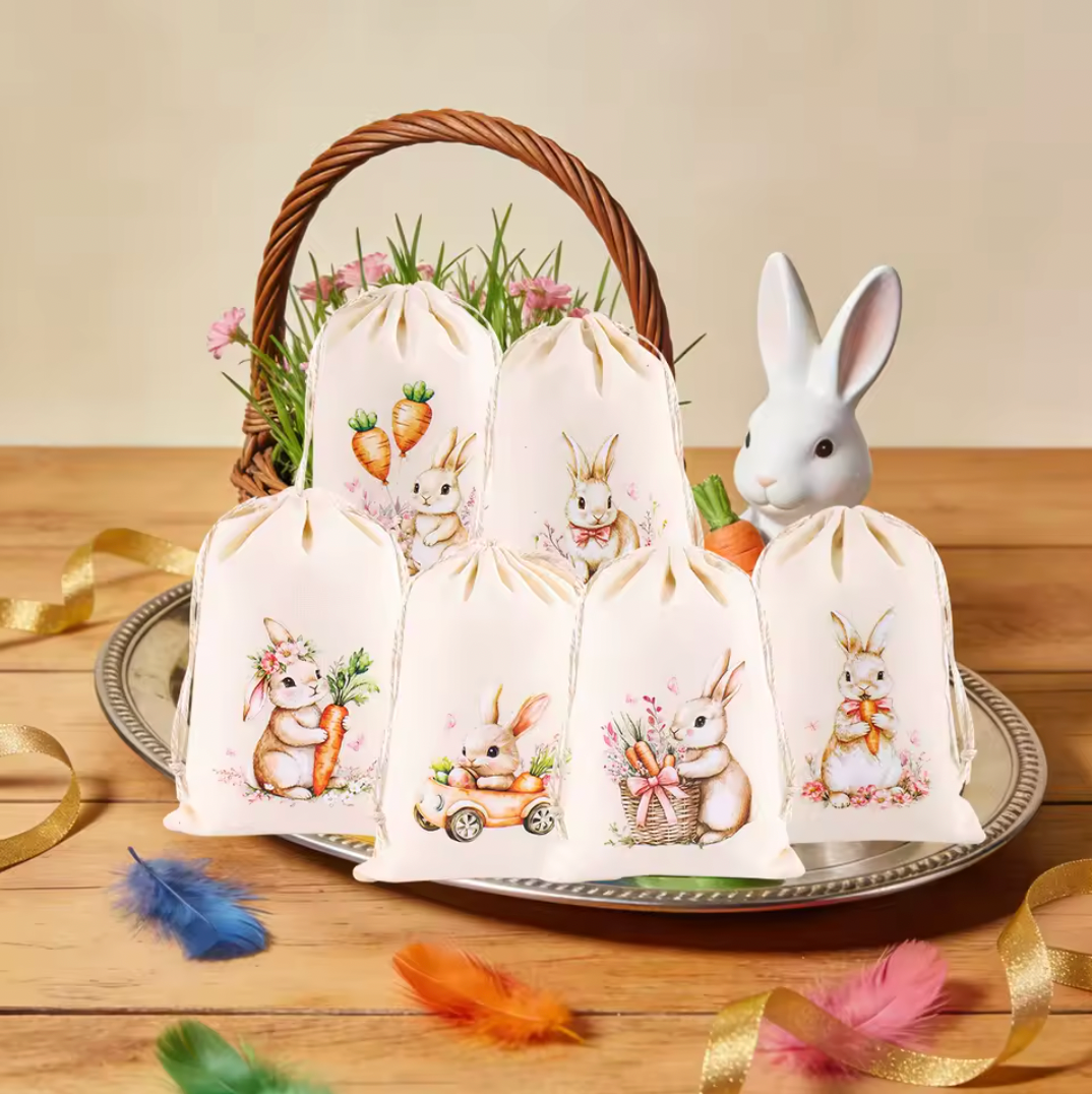 6 Bolsitas de manta para Pascua