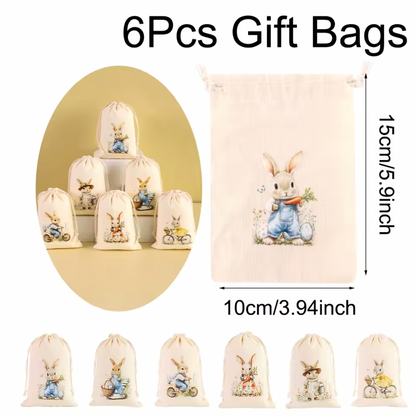 6 Bolsitas de manta para Pascua