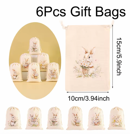 6 Bolsitas de manta para Pascua