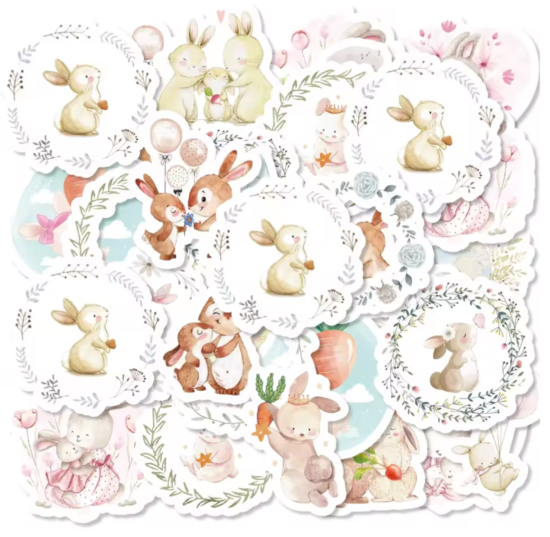 Cajita de Stickers Conejos