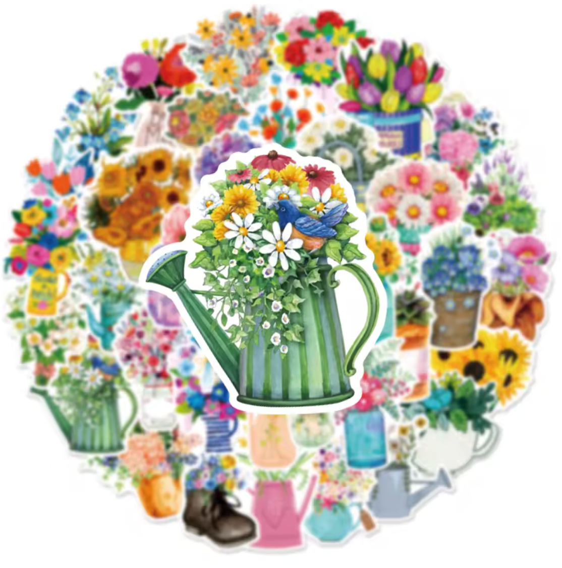 50 Stickers Vinil Ramos de flores
