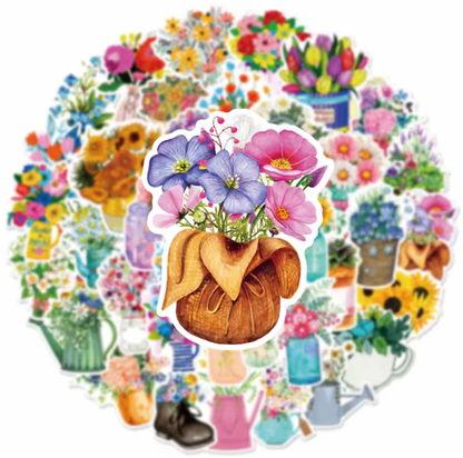 50 Stickers Vinil Ramos de flores