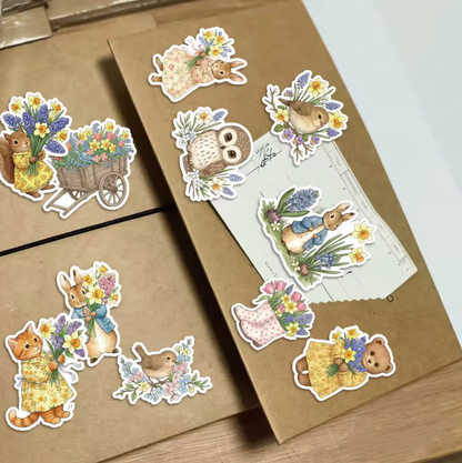 50 Stickers Vinil Primavera Animales