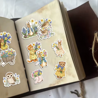 50 Stickers Vinil Primavera Animales