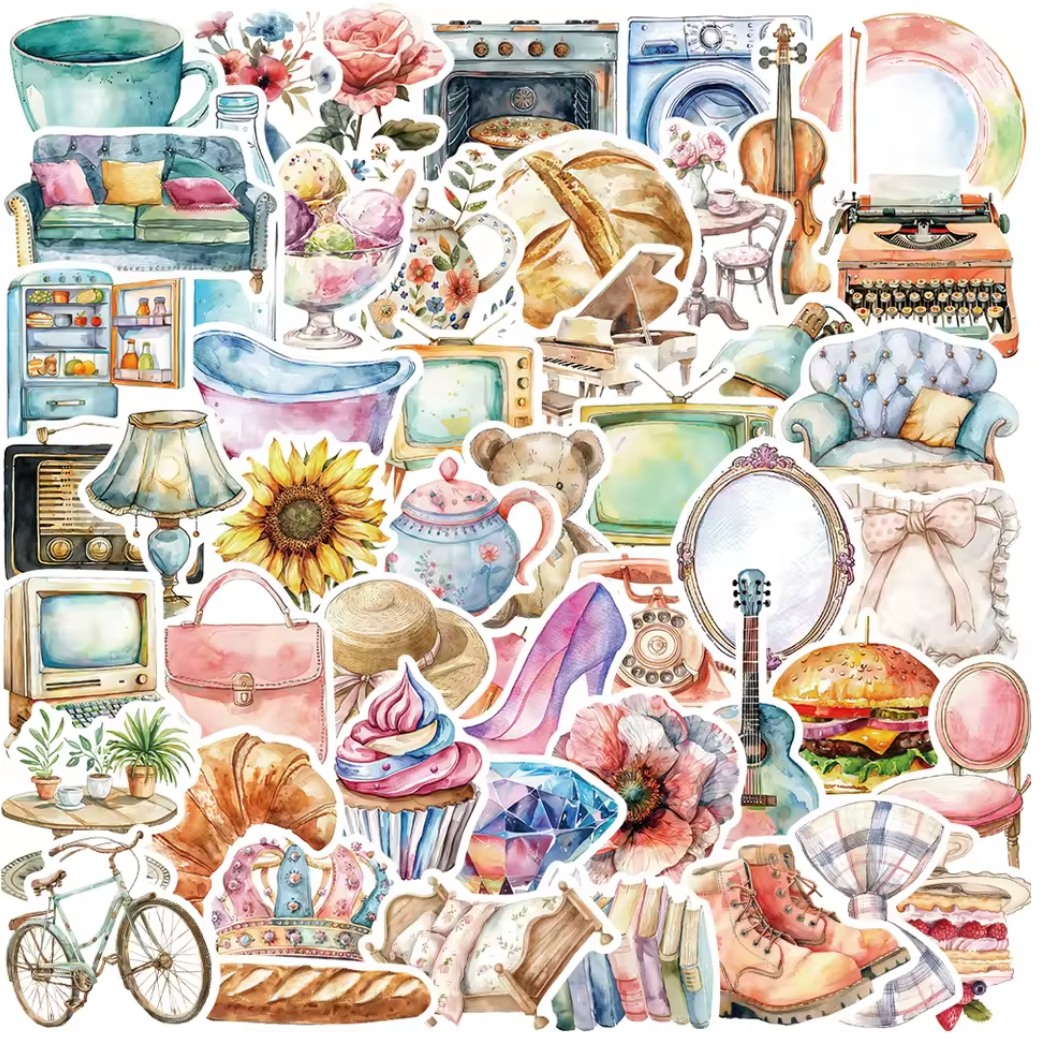 50 Stickers Vinil Multicolores