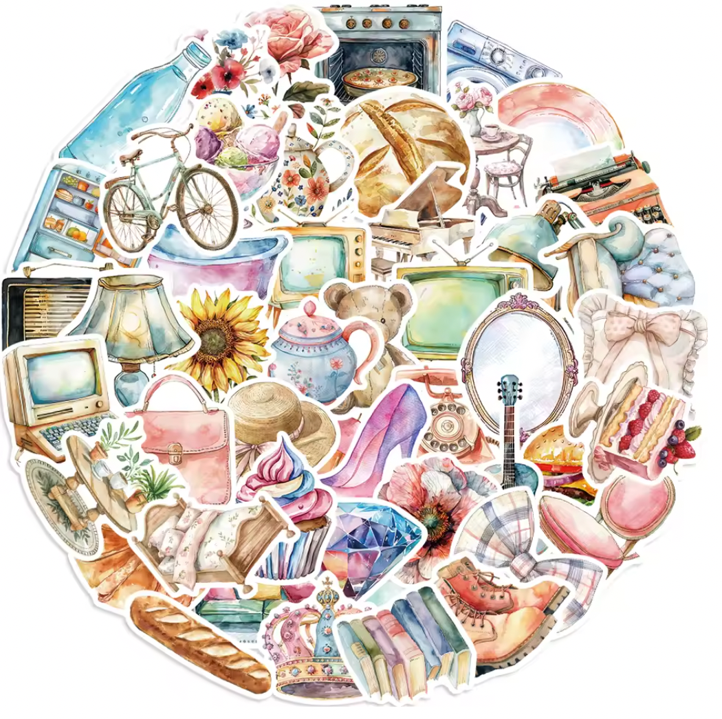 50 Stickers Vinil Multicolores