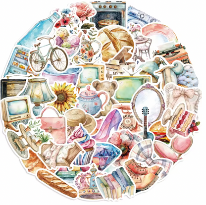 50 Stickers Vinil Multicolores