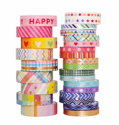 27 Washi Tapes coloridos con foil