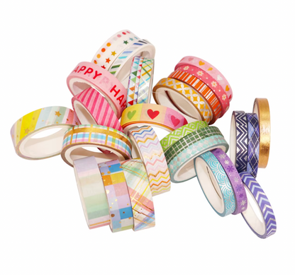 27 Washi Tapes coloridos con foil