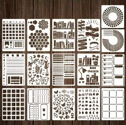 16 Stencils Tracker Bullet journal & agenda