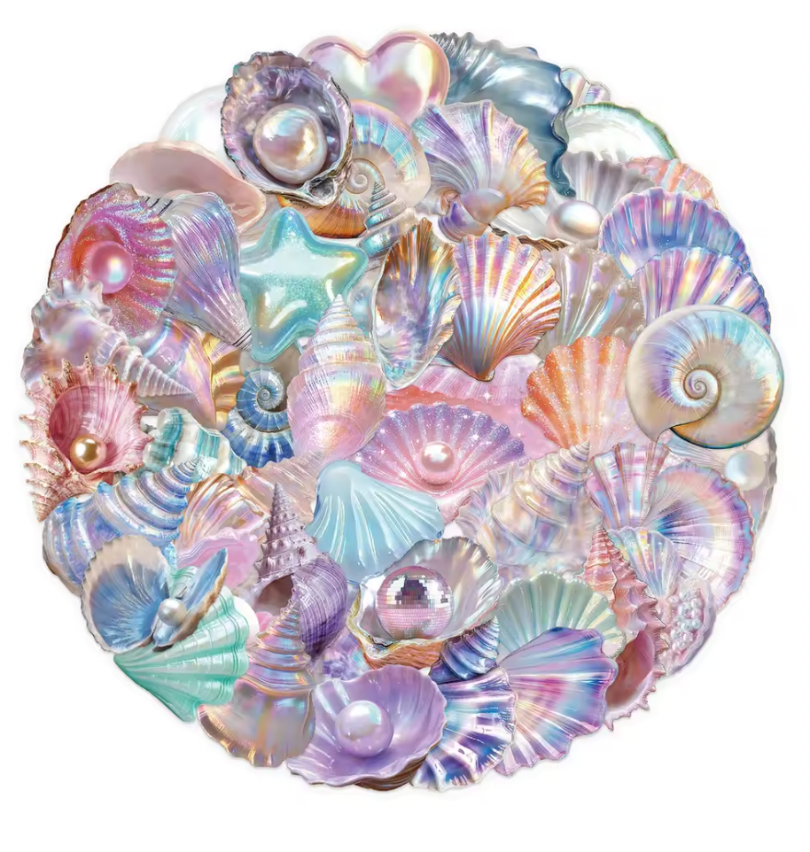 50 Stickers transparentes Conchas Nacaradas