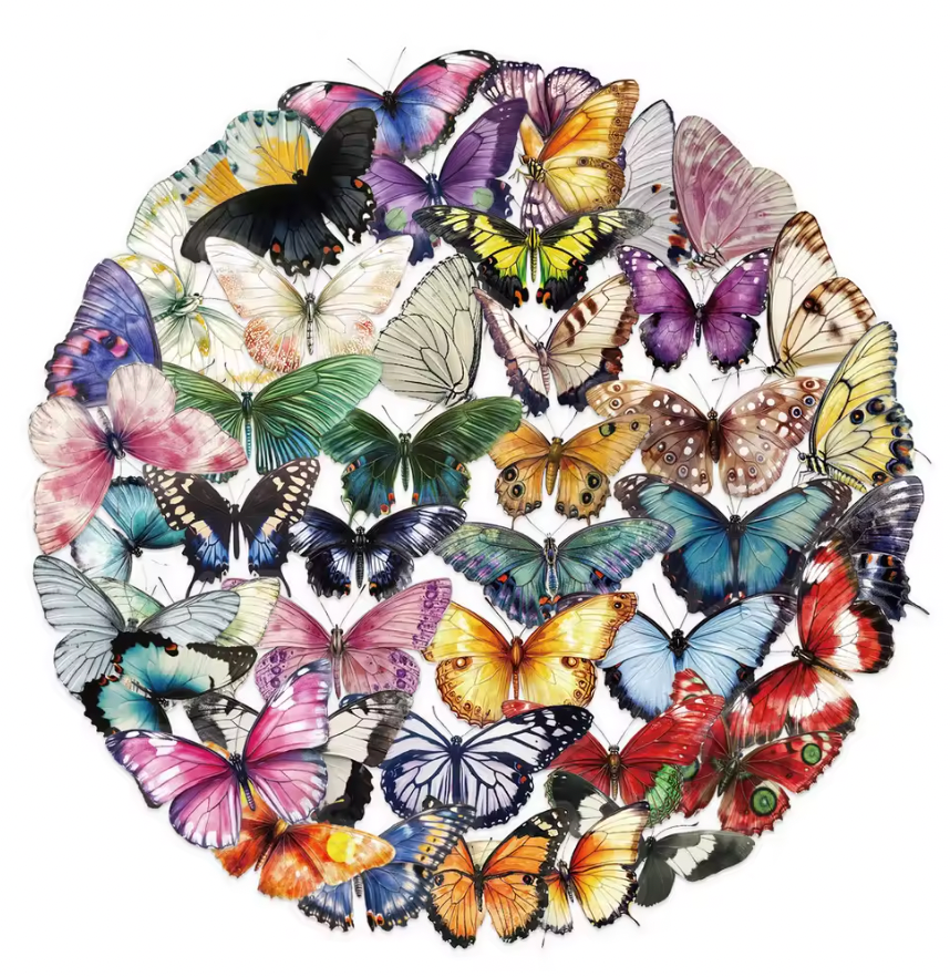 50 Stickers transparentes Mariposas