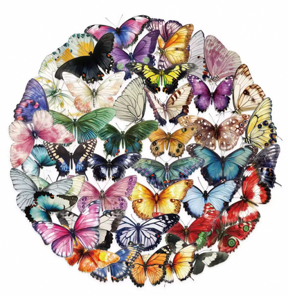 50 Stickers transparentes Mariposas