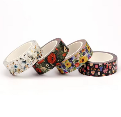 8 Washi Tapes Flores - 80m en total