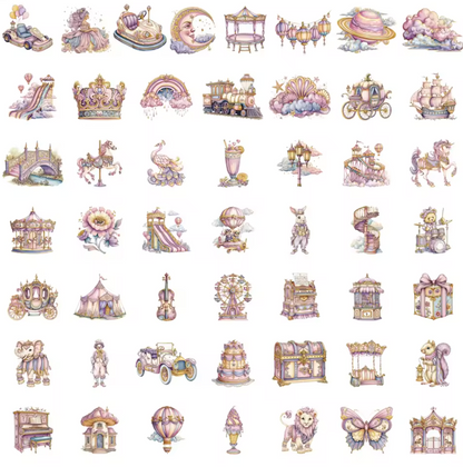 50 Stickers Transparentes Rosa