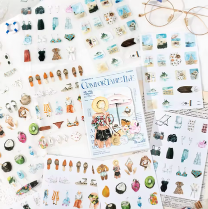 10 Hojas de Stickers Comfortable Life