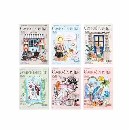 10 Hojas de Stickers Comfortable Life