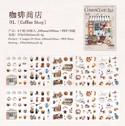 10 Hojas de Stickers Comfortable Life
