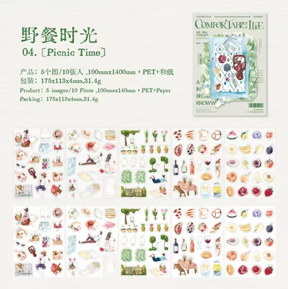 10 Hojas de Stickers Comfortable Life