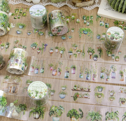 Rollo de Stickers Plantas Verdes colgantes
