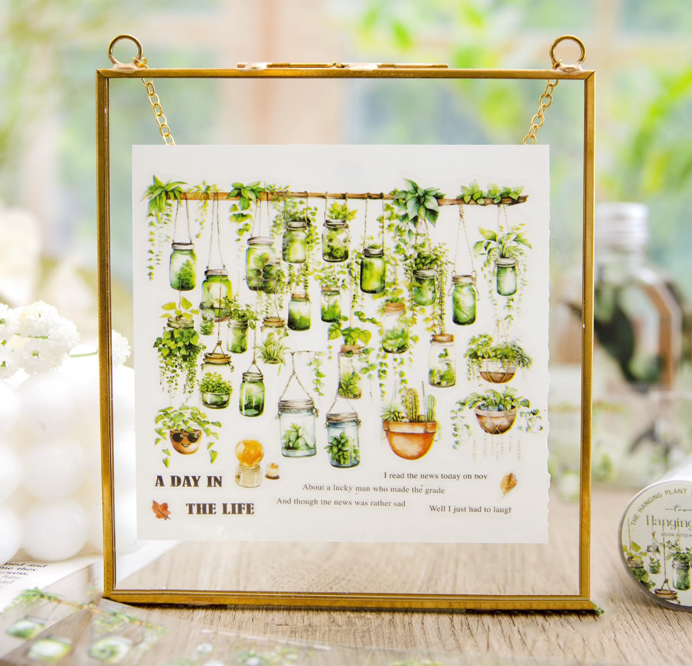 Rollo de Stickers Plantas Verdes colgantes