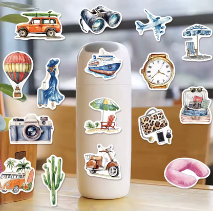 50 Stickers Vinil Viaje Fun