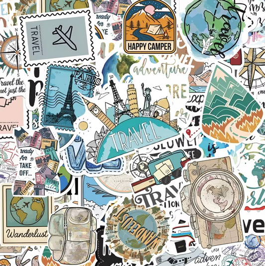50 Stickers Vinil Travel