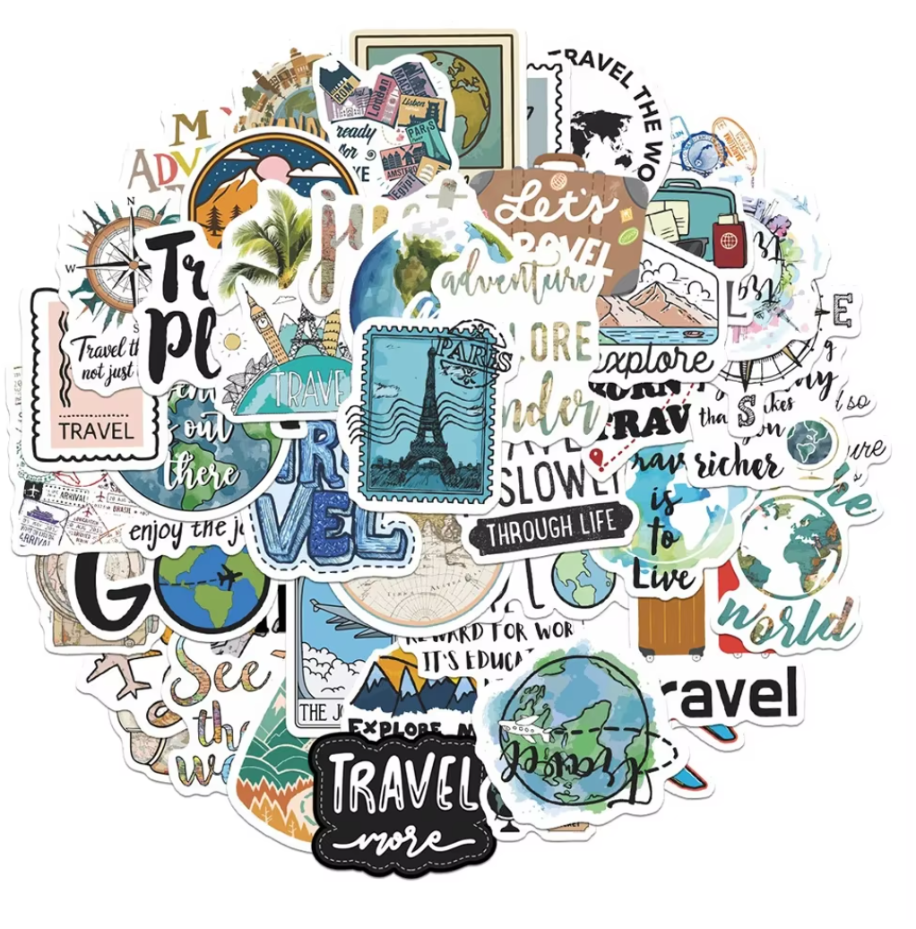 50 Stickers Vinil Travel