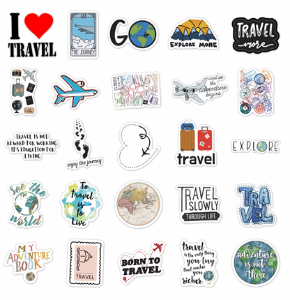 50 Stickers Vinil Travel