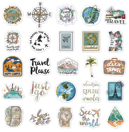 50 Stickers Vinil Travel
