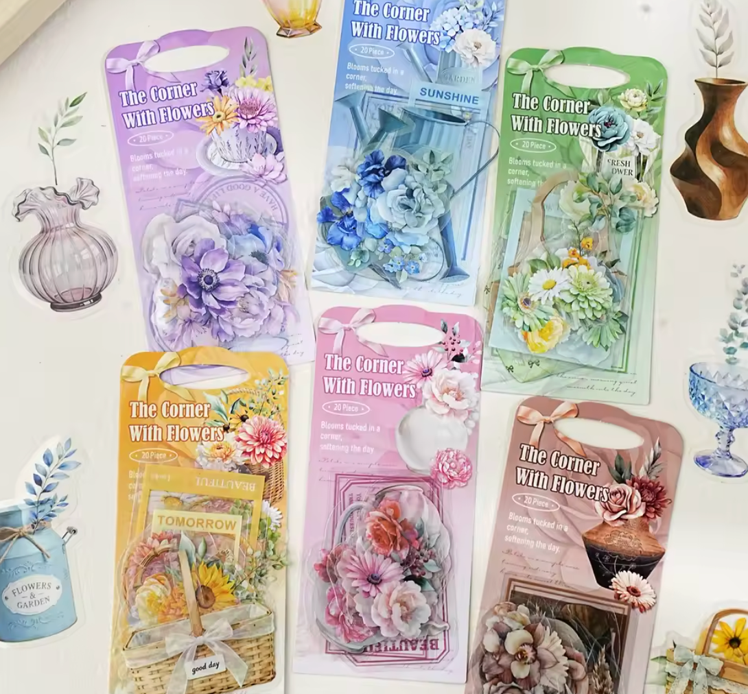 6 Paquetes de mini Stickers Flores